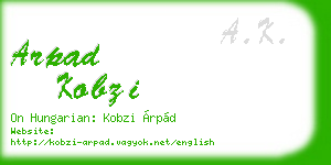 arpad kobzi business card