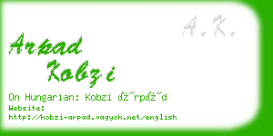 arpad kobzi business card